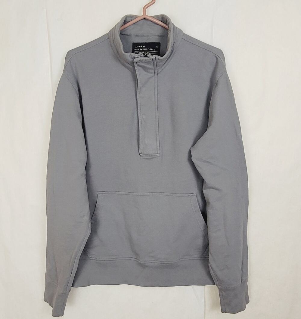 J.Crew Outerwear Fleece grey quarter zip pullover top size Med Minimal Classic